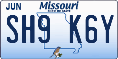 MO license plate SH9K6Y