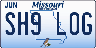 MO license plate SH9L0G