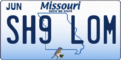 MO license plate SH9L0M