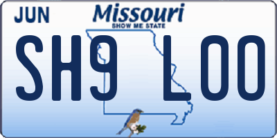 MO license plate SH9L0O