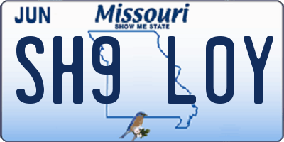 MO license plate SH9L0Y