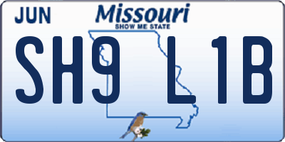 MO license plate SH9L1B