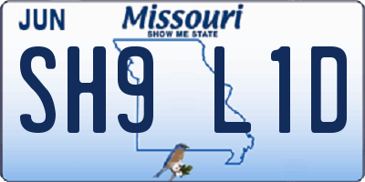 MO license plate SH9L1D