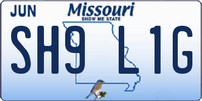 MO license plate SH9L1G