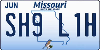 MO license plate SH9L1H