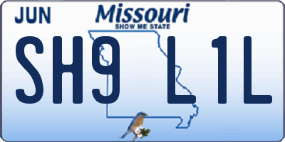 MO license plate SH9L1L