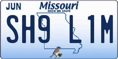 MO license plate SH9L1M