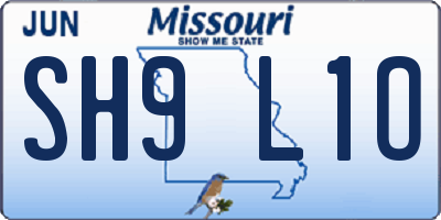 MO license plate SH9L1O