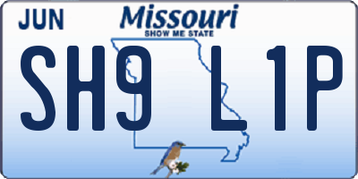 MO license plate SH9L1P