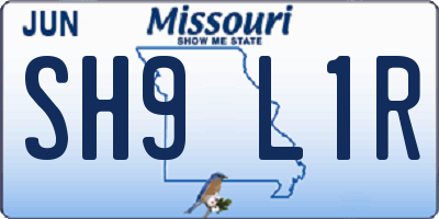 MO license plate SH9L1R