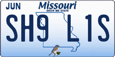 MO license plate SH9L1S