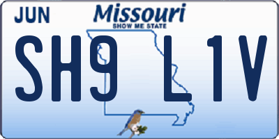 MO license plate SH9L1V