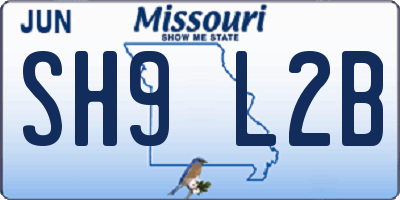 MO license plate SH9L2B