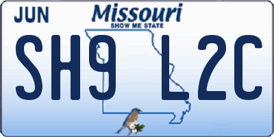 MO license plate SH9L2C