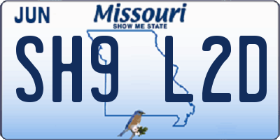MO license plate SH9L2D
