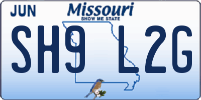 MO license plate SH9L2G