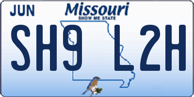 MO license plate SH9L2H