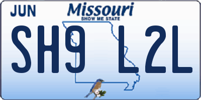 MO license plate SH9L2L
