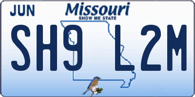 MO license plate SH9L2M
