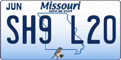 MO license plate SH9L2O