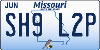 MO license plate SH9L2P