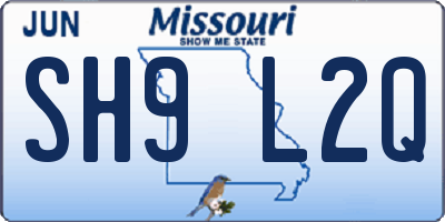 MO license plate SH9L2Q