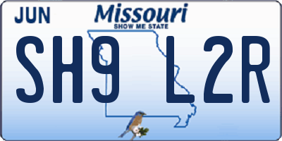 MO license plate SH9L2R
