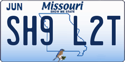 MO license plate SH9L2T