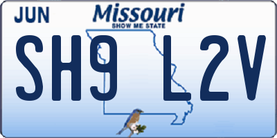 MO license plate SH9L2V