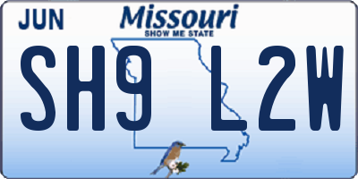 MO license plate SH9L2W