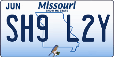 MO license plate SH9L2Y
