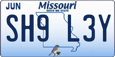 MO license plate SH9L3Y
