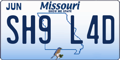 MO license plate SH9L4D