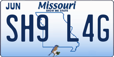 MO license plate SH9L4G