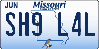 MO license plate SH9L4L