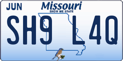 MO license plate SH9L4Q