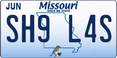 MO license plate SH9L4S