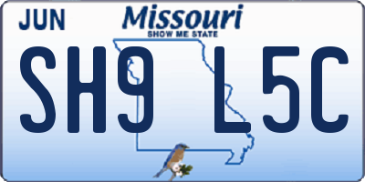 MO license plate SH9L5C