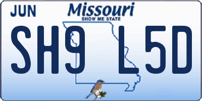 MO license plate SH9L5D