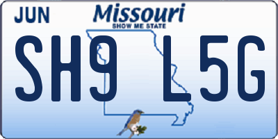 MO license plate SH9L5G