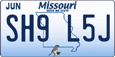MO license plate SH9L5J