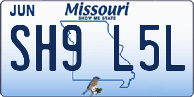 MO license plate SH9L5L