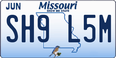 MO license plate SH9L5M
