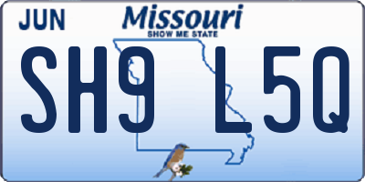 MO license plate SH9L5Q