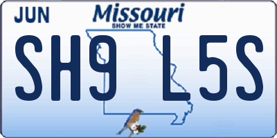 MO license plate SH9L5S