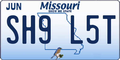 MO license plate SH9L5T