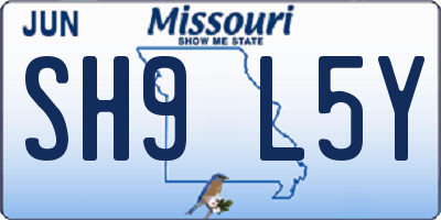 MO license plate SH9L5Y