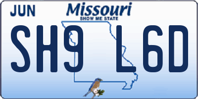 MO license plate SH9L6D