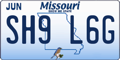 MO license plate SH9L6G