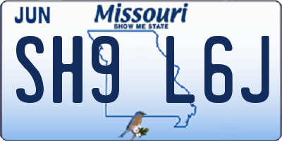 MO license plate SH9L6J